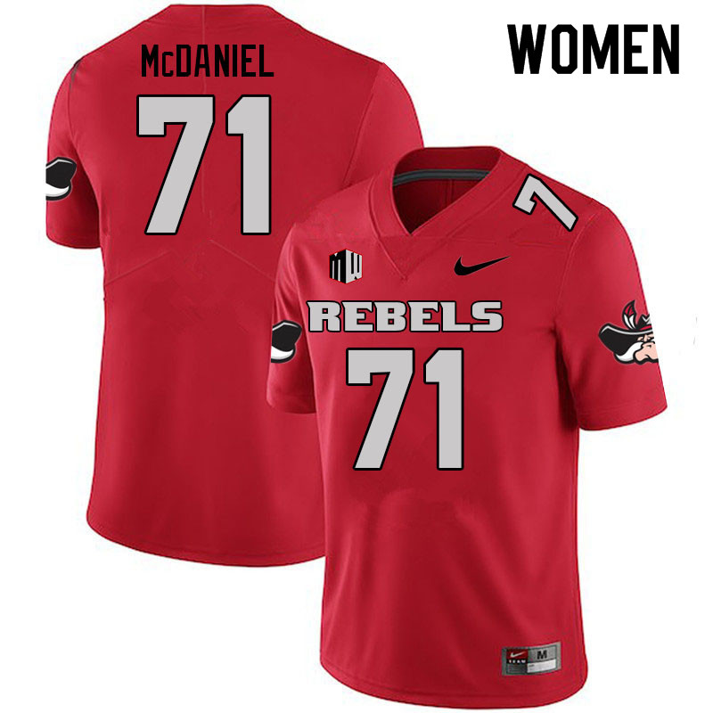 Women #71 Daviyon McDaniel UNLV Rebels College Football Jerseys Sale-Scarlet